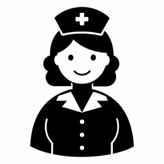 Nurse Black Vector silhouette