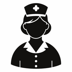 Nurse Black Vector silhouette