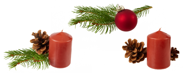 beautiful christmas decoration isolated on white or transparent png