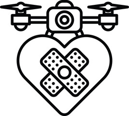 A heart with a bandage on it