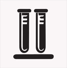 Test tube different style Vector silhouette illustration icon on a white background
