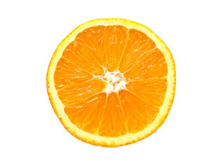 Fresh ripe orange cut in half