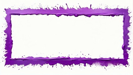 purple brush stokes border frame on white background