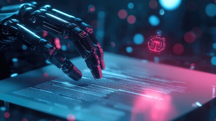 A digital contract showcasing AI ethics and terms, emphasizing responsible, transparent, and fair use of AI technology