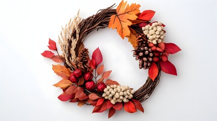 Handcrafted Dried Maple Leaf Wreath   Soothing Autumn Home Decor for Calming Ambiance
