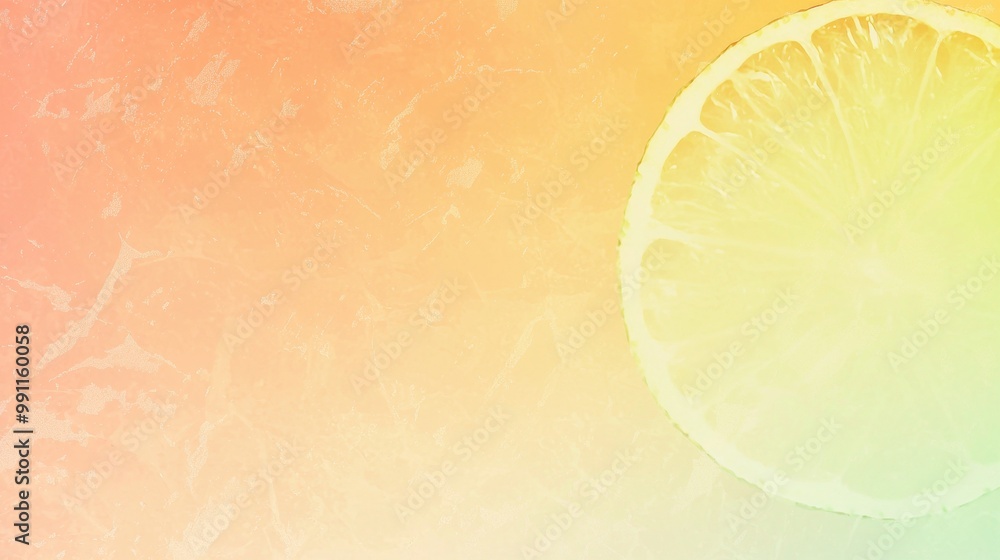 Poster vibrant citrus slice on a colorful background, evoking freshness and summer vibes. perfect for posit