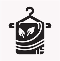 Hanging towel icon vector silhouette on a white background