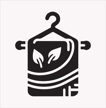 recommend clip art: Hanging towel icon vector silhouette on a white background