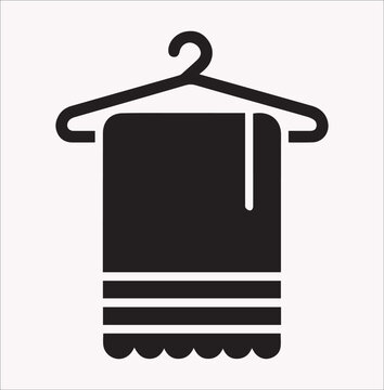 recommend clip art: Hanging towel icon vector silhouette on a white background