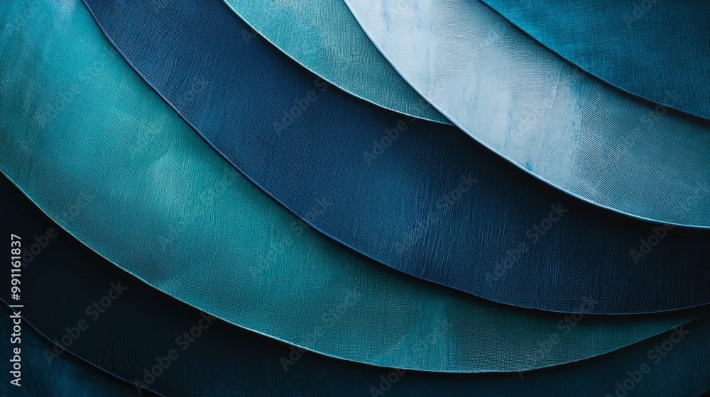 Poster abstract background forming a repeating wavy pattern with shades of blue, ideal for websites, social