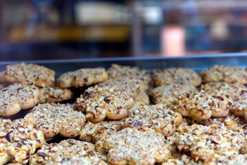 composition of artisanal hazelnut biscuits