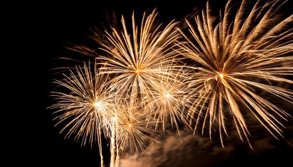 new year Fireworks on black Background