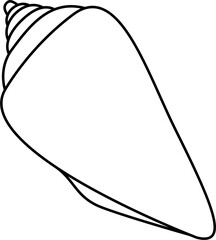 Cone shell icon outline illustration vector