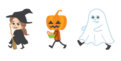 ハロウィンのコスプレをする子供