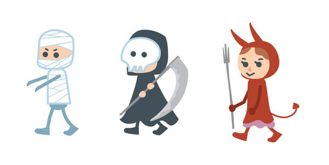 ハロウィンのコスプレをする子供