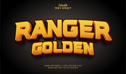 Ranger Golden Editable Text Effect Style 3d Modern Logo Game