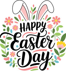 Obraz premium Happy Easter day with hand drawn design