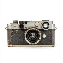 Old camera on white background, isolated.