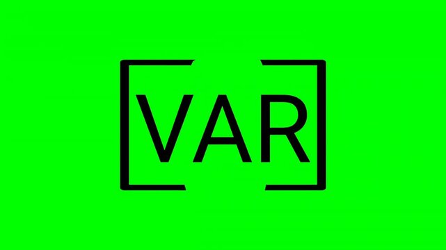 football var icon.animated black and white var icon on a green screen perfect for completing your football videos
