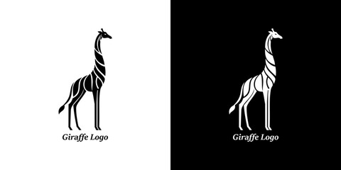 Elegant giraffe-shaped logo design