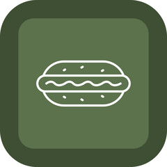 Hot Dog Vector Icon Design