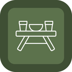Picnic Table Vector Icon Design