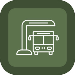 Bus Station Vector Icon Design