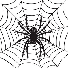 illustration vector Halloween spider and Cobweb isolated on white, vector Halloween spider and Cobweb  set collection