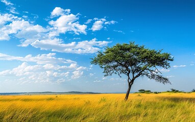 Beautiful shot of a tree in the savanna plains