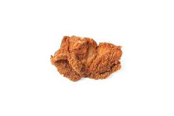 Crispy fried chicken isolated on white background for recipe or commercial