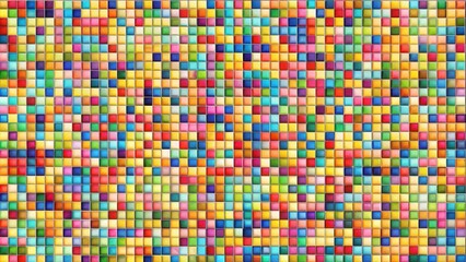Fototapeta premium Abstract and colorful seamless background consisting of small mosaic squares