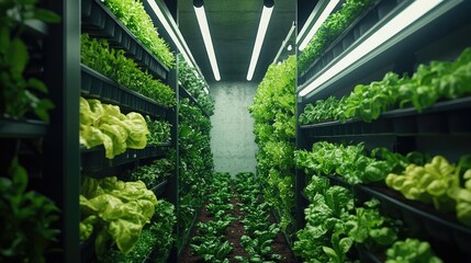 Worms-eye view of a minimalist urban farm, innovative gardening tips displayed, dramatic lighting angles enhancing textures