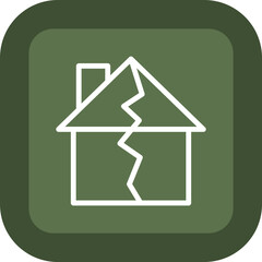 Cracked House Icon Design