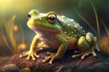 Fototapeta premium frog on the ground