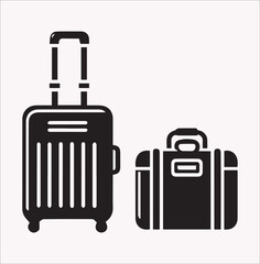travel bags vector silhouette on a white background