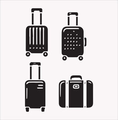 travel bags vector silhouette on a white background