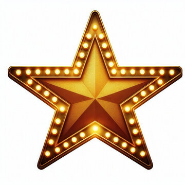 estrela dourada com luzes
