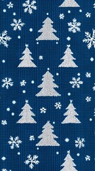 Set of Christmas Ornaments on Blue Fabric, Minimalist, Abstract Image, Texture, Pattern Background, Wallpaper, Cover and Screen for Smartphone, PC, Laptop, 9:16 and 16:9 Format