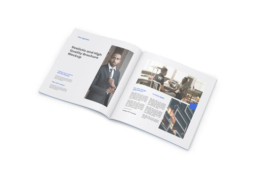 Square Brochure Mockup - Opened 01