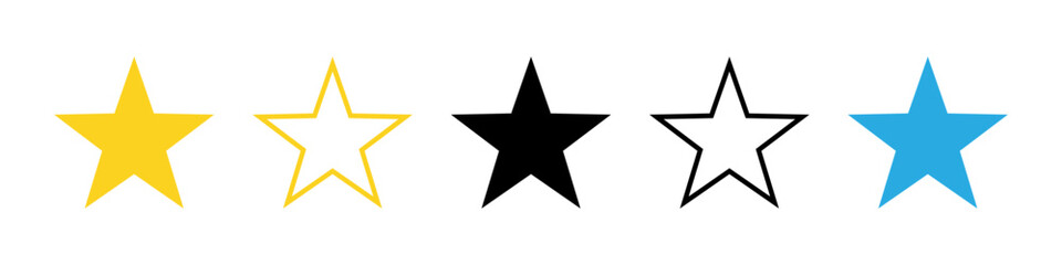 Obraz premium Five stars customer product rating review. star icon for apps and websites. Five stars sign. vector