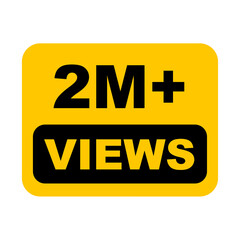 2M views,  2 million views on transparent background