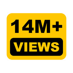 14M views,  14 million views on transparent background