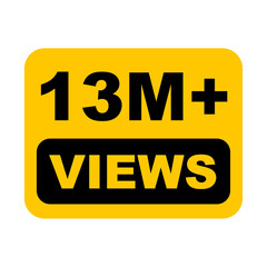 13M views,  13 million views on transparent background