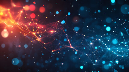 Obraz premium Charming background with an abstract representation of a distant exoplanet surrounded by rings and asteroids