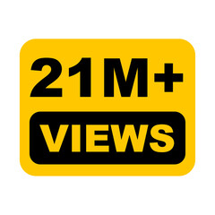 21M views,  21 million views on transparent background