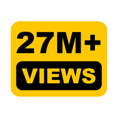 27M views,  27 million views on transparent background
