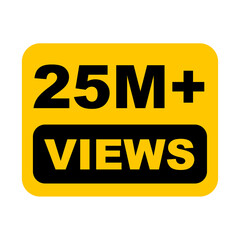 25M views,  25 million views on transparent background