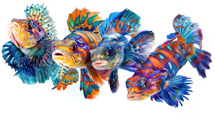 Fototapeta premium Four Vibrant Fish