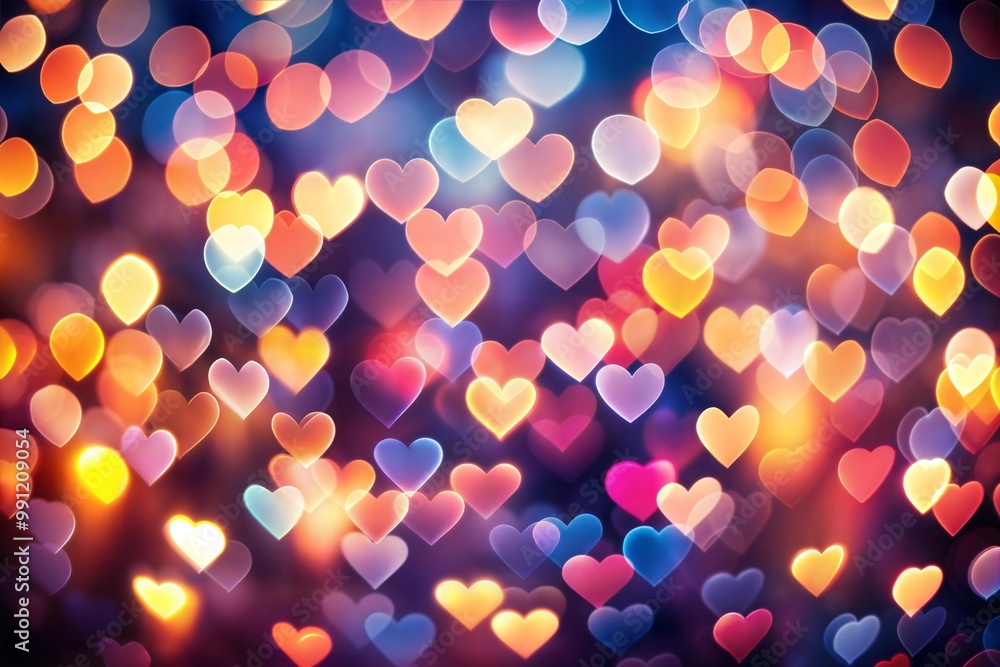 Canvas Prints colorful abstract background with out-of-focus heart shapes