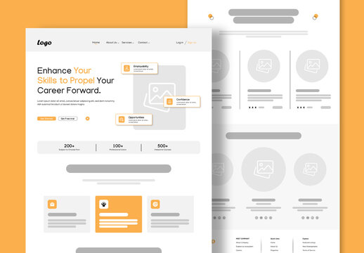 Wireframe Landing Page UX Layout